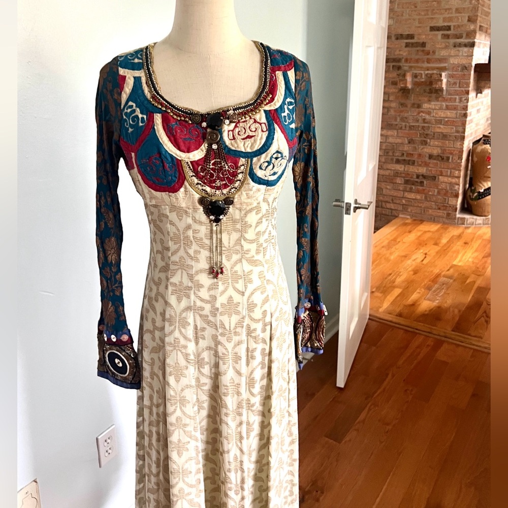 Karishma Heavily Embellished Anarkali Dress,Beaded Artisan Festival,EUC, Size S - Picture 5 of 14